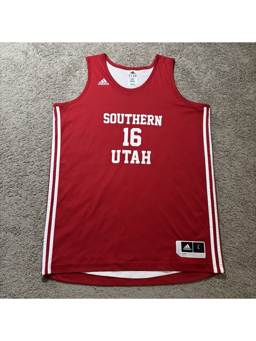 Adidas Southern Utah Thunderbirds #16 Basketball Jersey Mens Large SUU Red